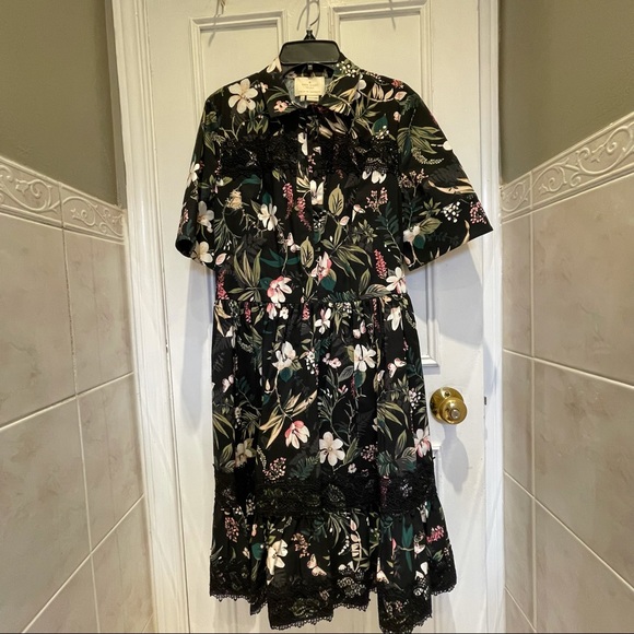 Kate Spade Lace Botanical Poplin Dress - Picture 4 of 7